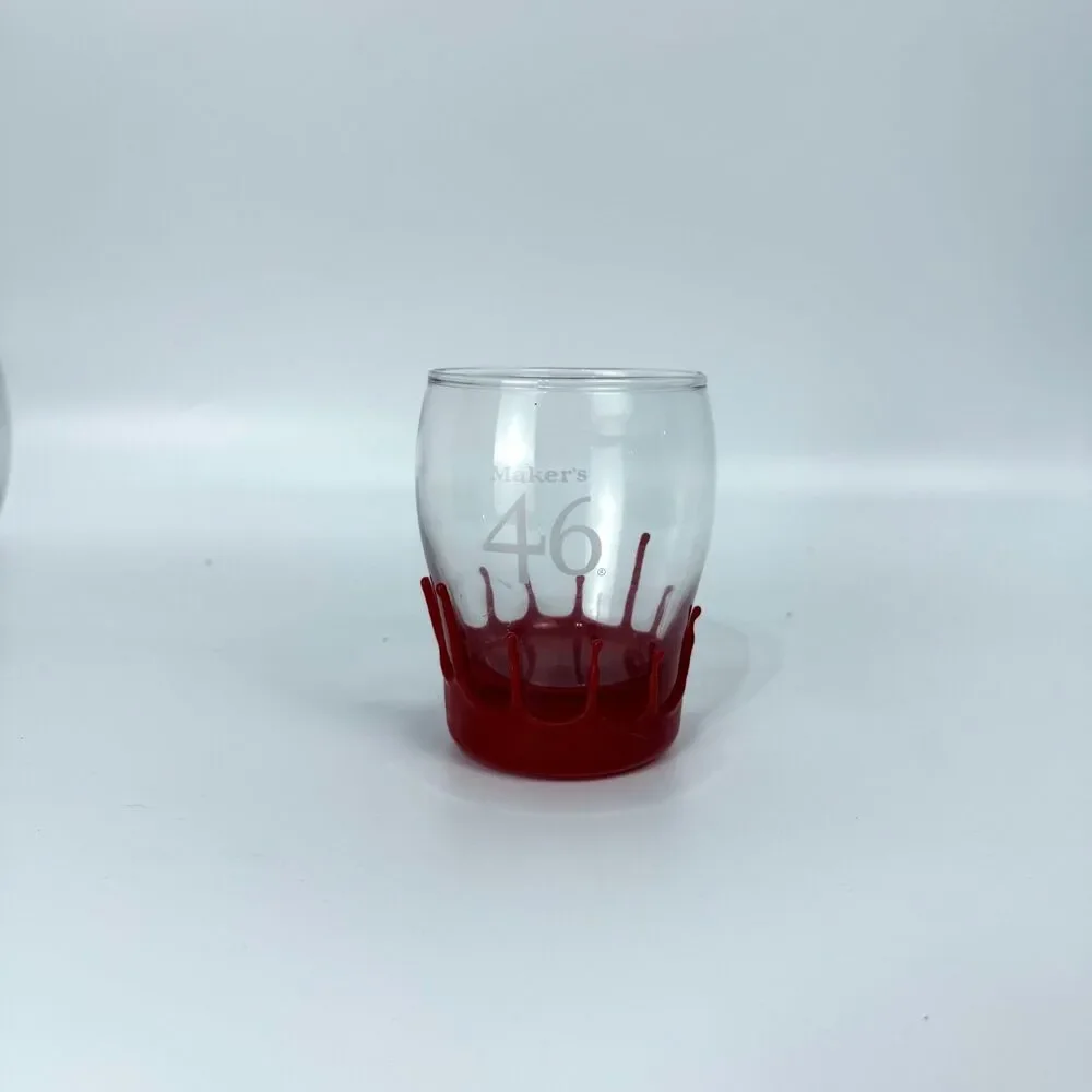 Makers Mark Bourbon Red Wax Dipped Whiskey Glass - 8 oz size Barware